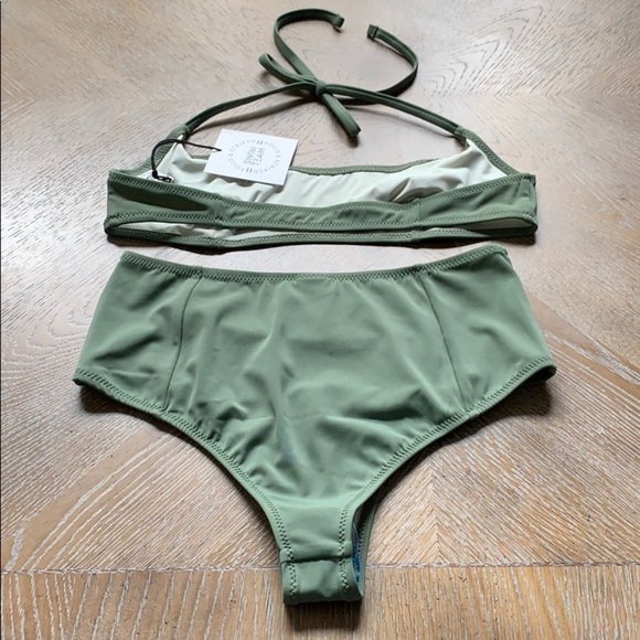SOLID & STRIPED The Jessica Bikini in Army Green - Picture 4 of 6
